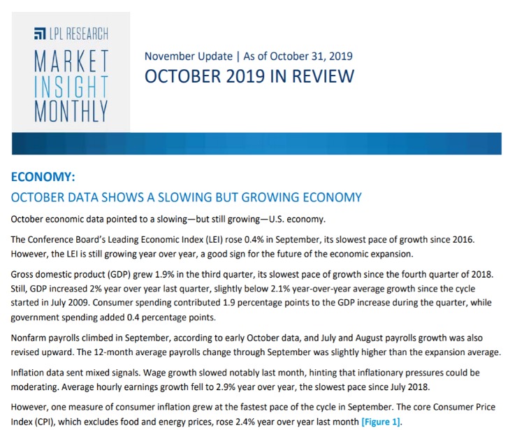 Market Insight Monthly | October 2019