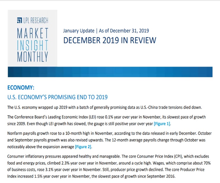 Market Insight Monthly | December 31, 2019