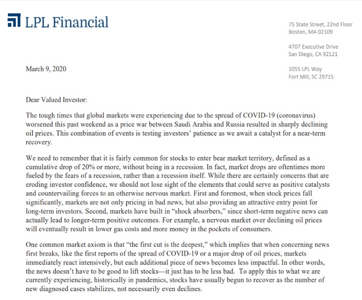 Client Letter | COVID-19 and Oil Prices | March 9, 2020